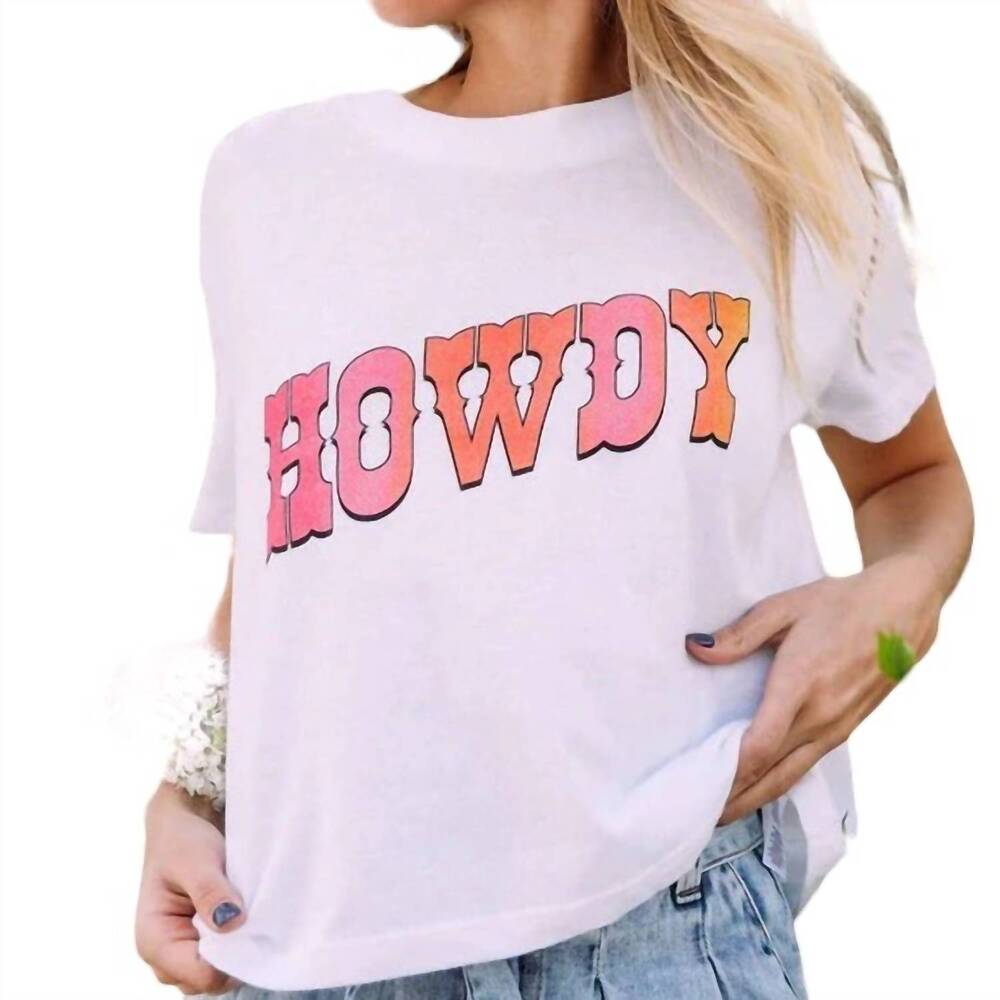 NEW CHARLIE SOUTHERN howdy crop tee in white